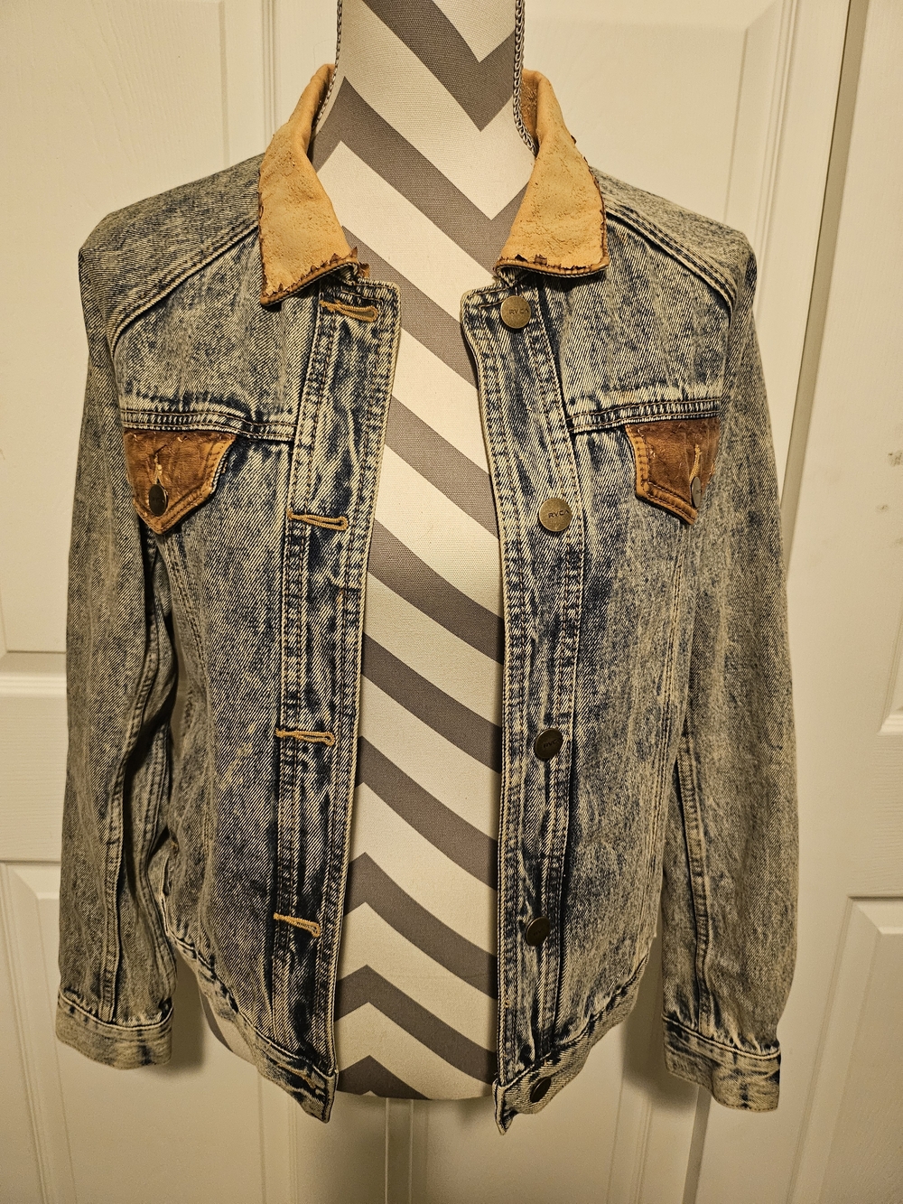 RVCA Two-Tone Wool Blend Jacket with Tan Suede Collar